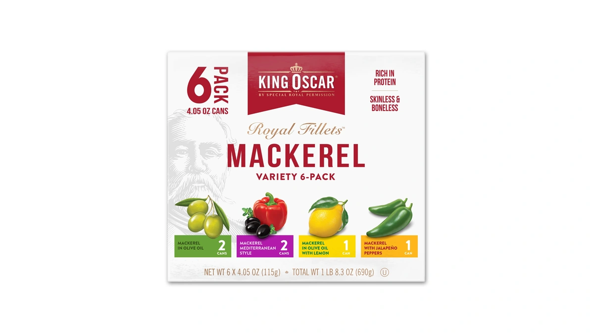 King Oscar Mackerel Variety 6-pk, 4.05 Oz Cans, Skinless &