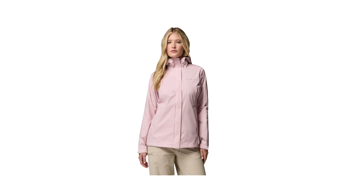 Columbia Women's Plus Arcadia Ii Waterproof Rain Jacket, Mineral Pink,