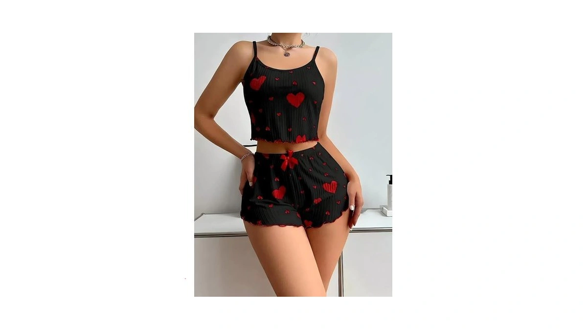 Womens Pajama Sets Cute Crop Cami Tops And Shorts 2