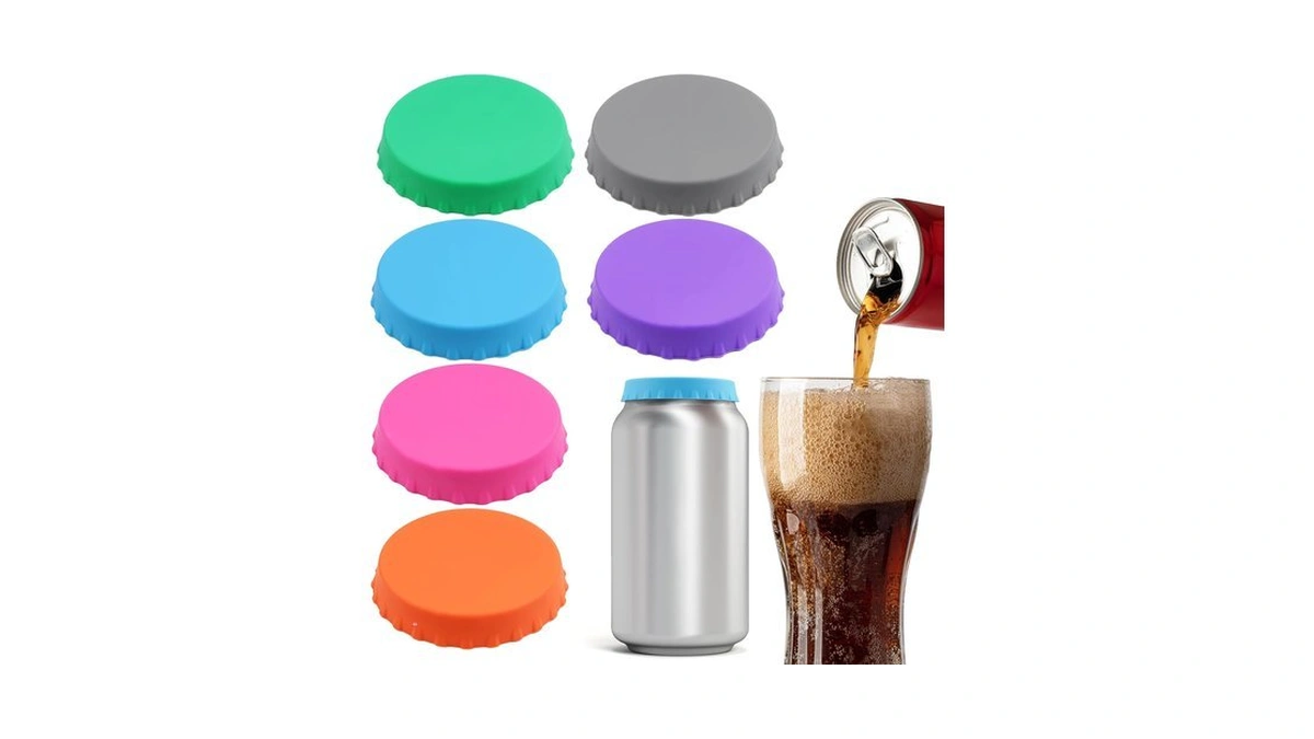 6 Pack Silicone Soda Can Lids – Reusable Can Covers