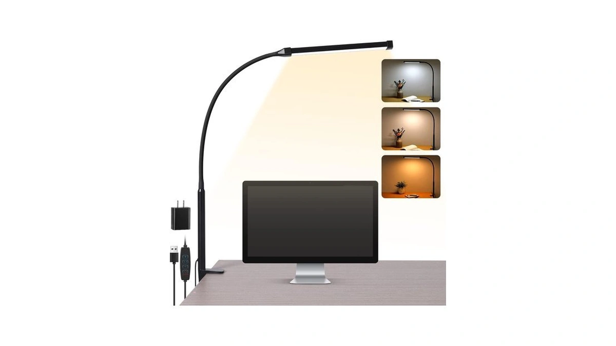 Voncerus Led Desk Lamp With Clamp, Clip On Lights For