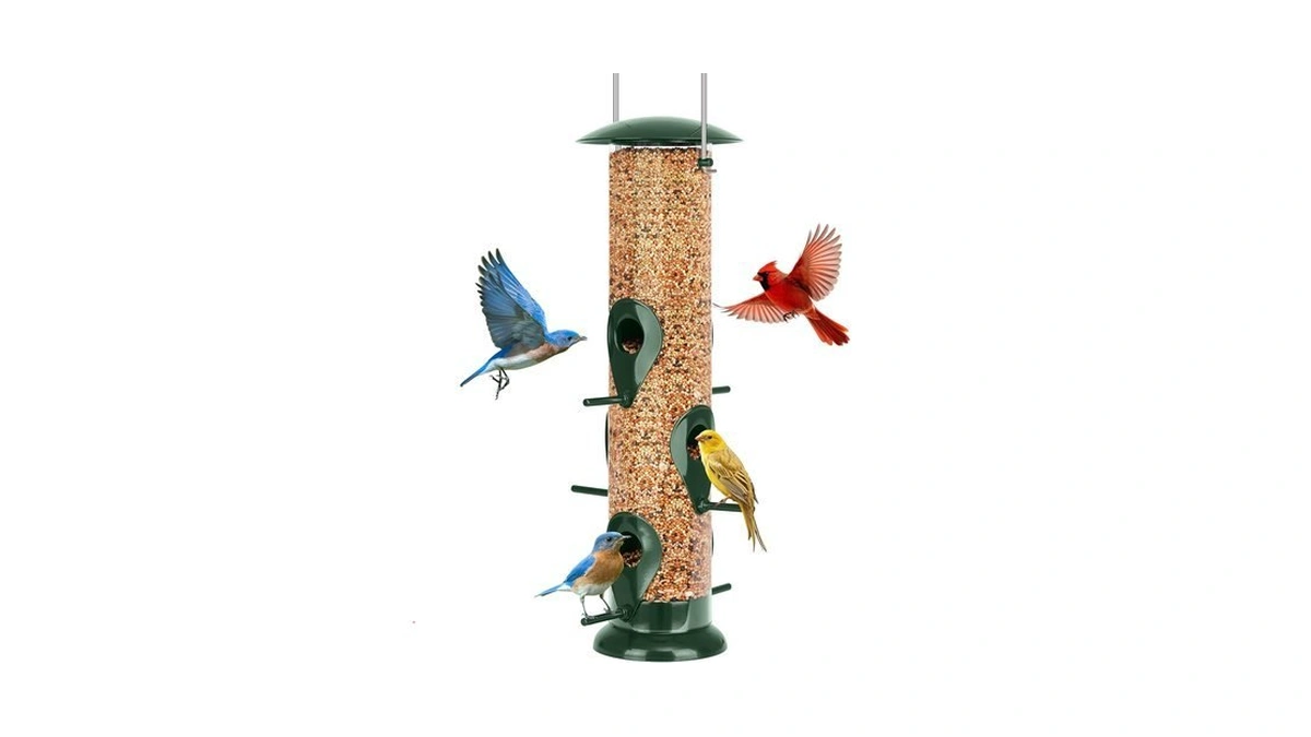 Feed Garden Metal Bird Feeder- 6 Port Tube Feeder For