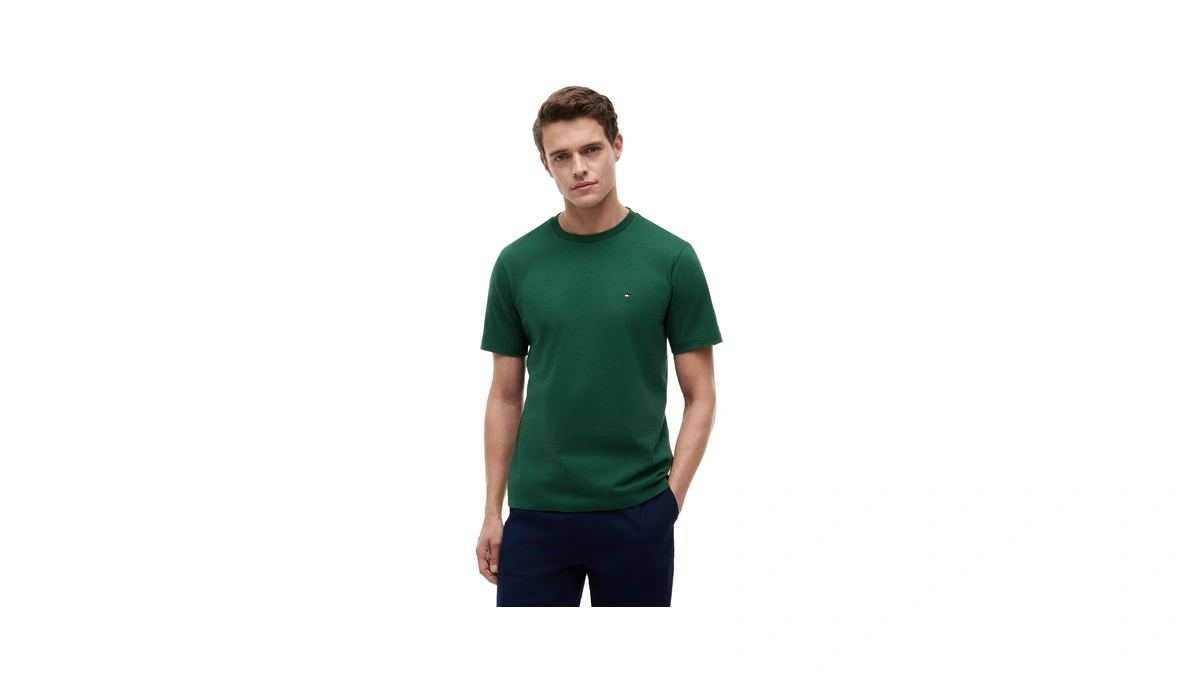 Tommy Hilfiger Men's Essential Regular Fit Tee, Street Green Small