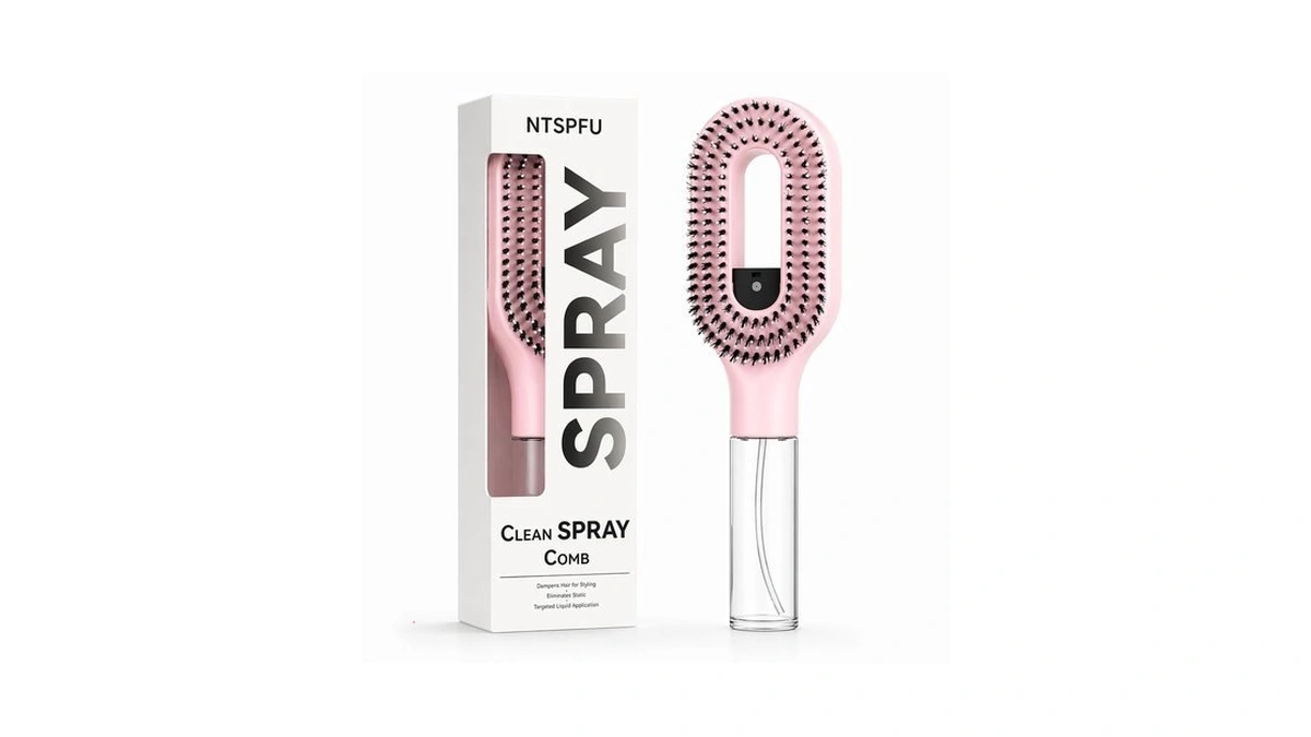 -in- Manual Misting Hair Brush With Water Spr...