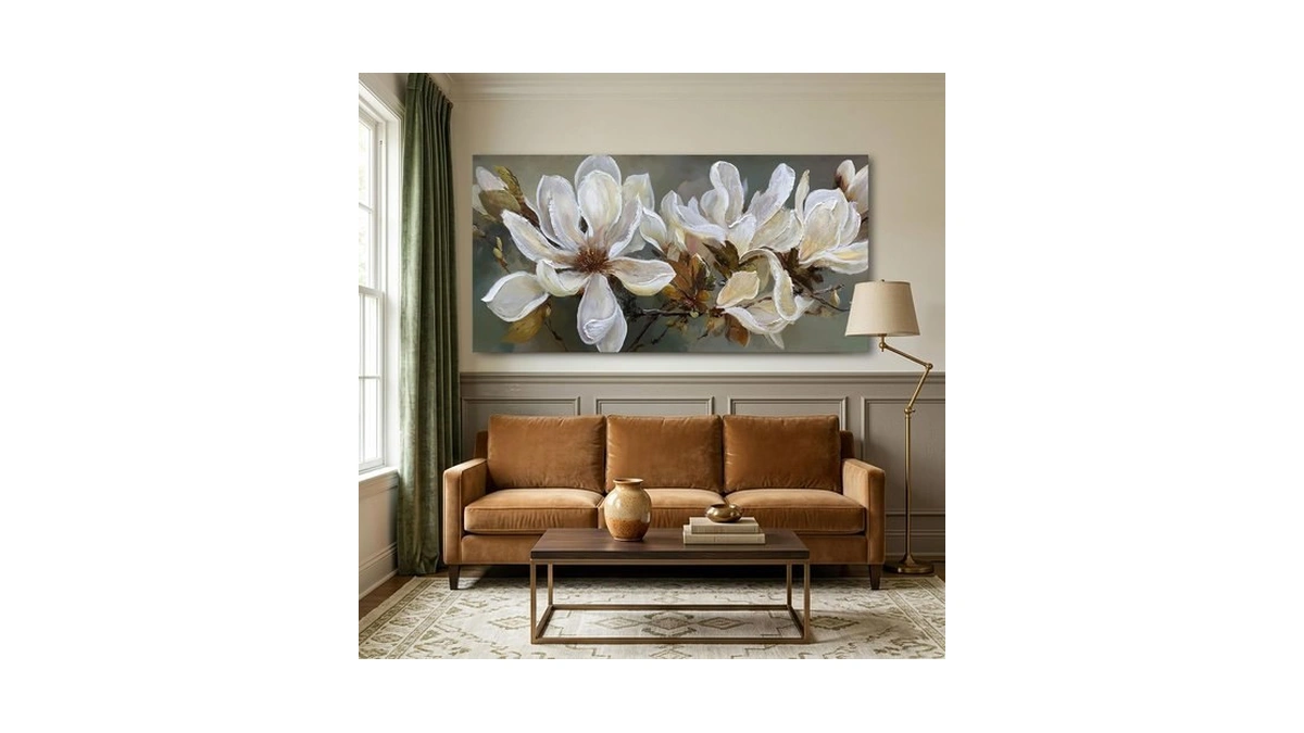 Flower Wall Art - Large Floral Canvas Paintings For Living