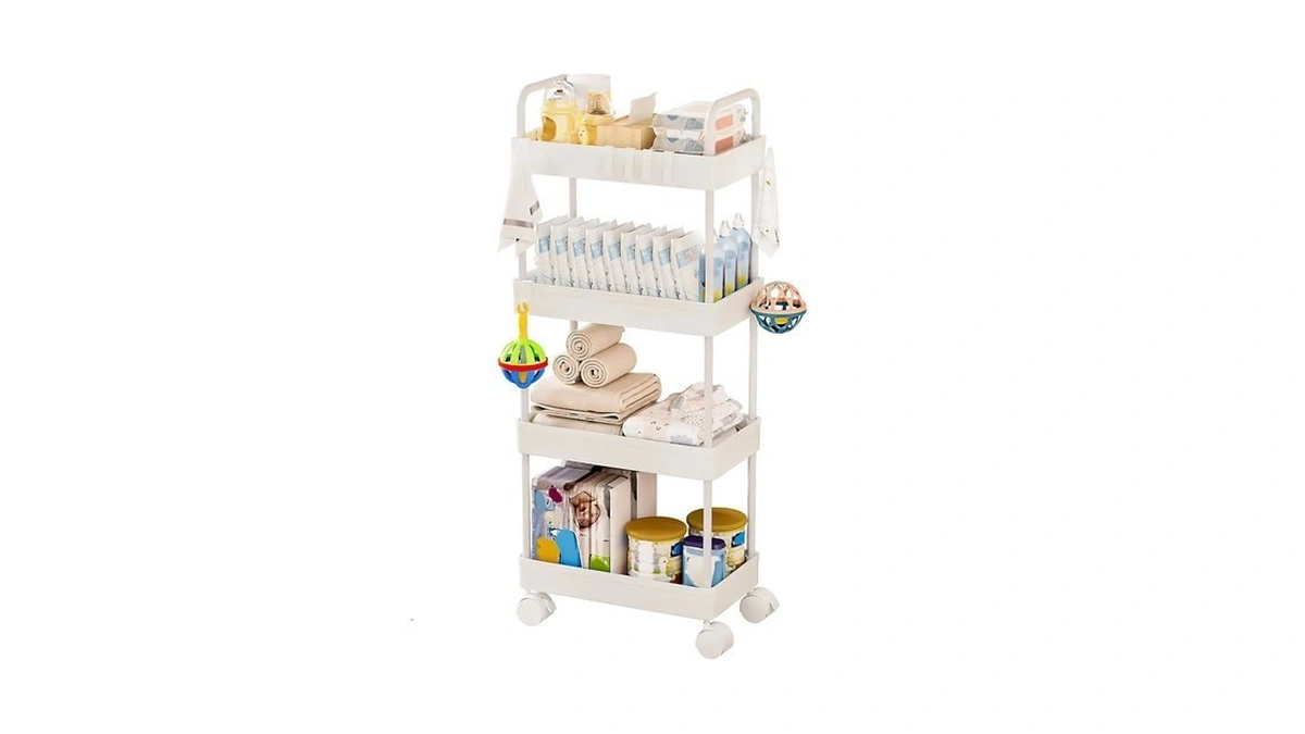 Homde Diaper Caddy Cart For Nursery: 4 Organized Zones For