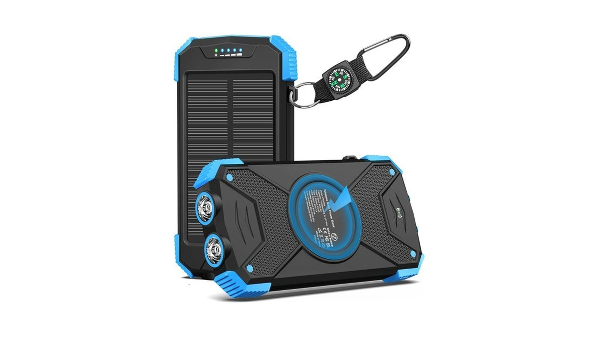 Blavor Solar Power Bank 10,000mah Portable Wireless Charger For Cell