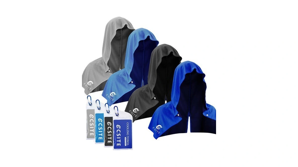 Csite 4 Pack Cooling Hoodie Towels, Instant Cooling Towels For