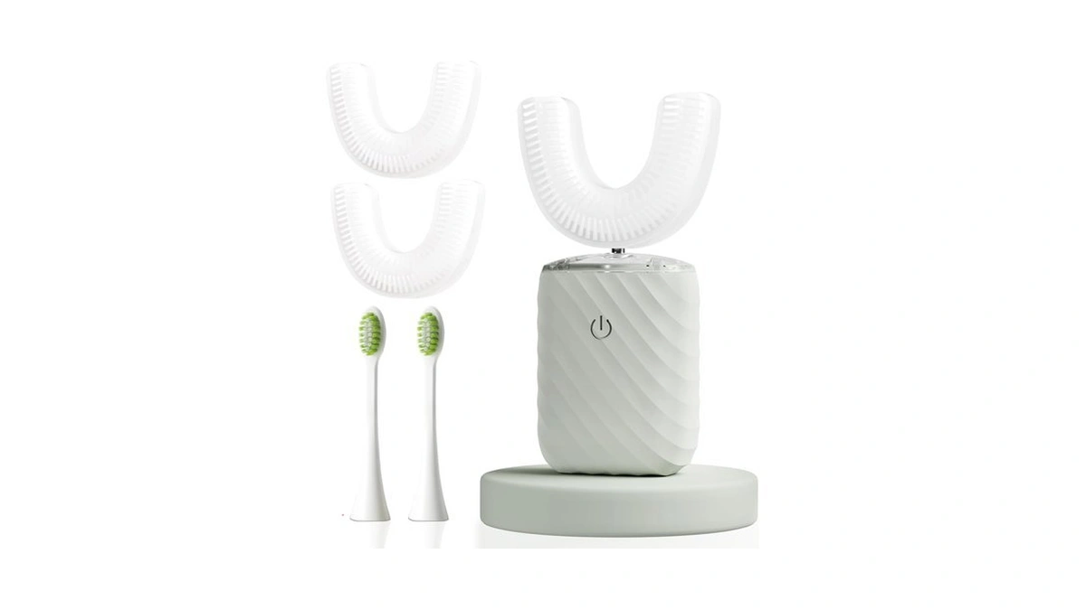Ultrasonic Automatic Electric Toothbrush For Adults- U Shaped (light Gray)