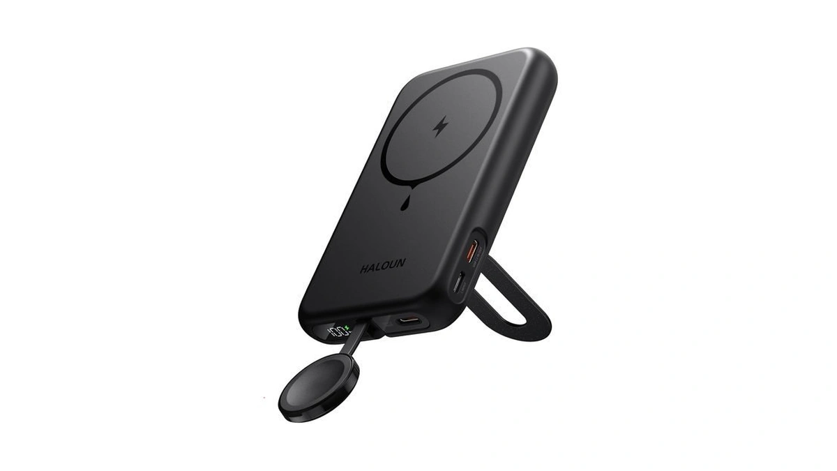 Magnetic Portable Charger For Iphone And Apple Watch, 10000mah Power