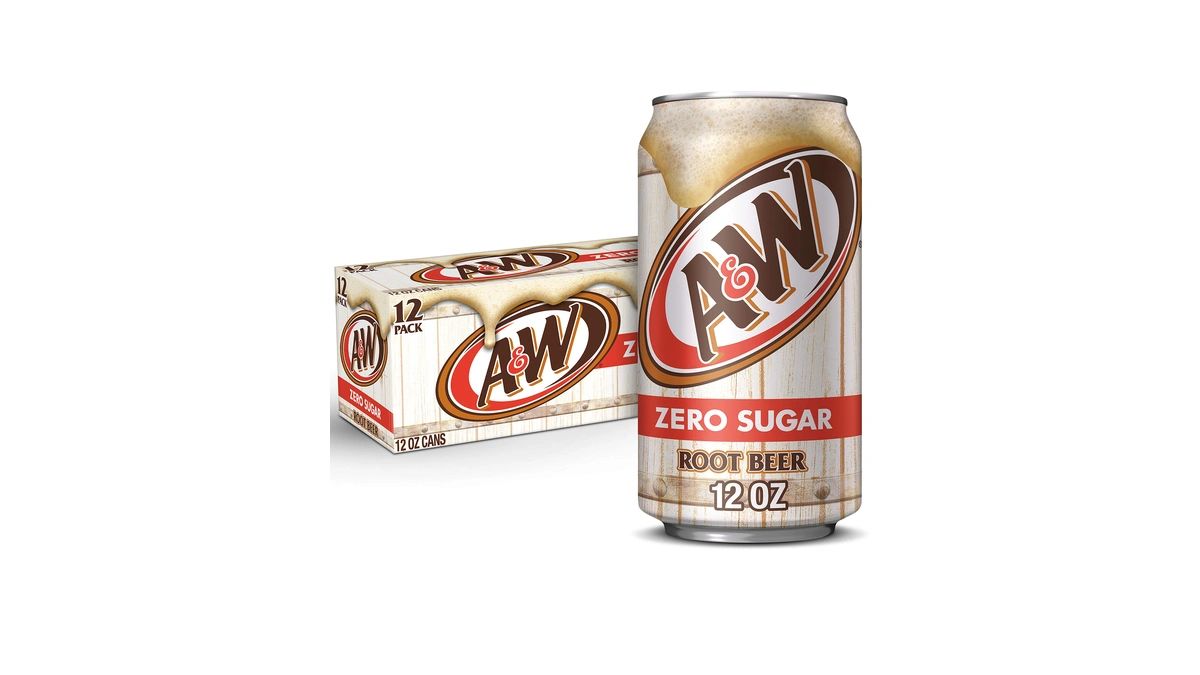 A&w Zero Sugar Root Beer Soda, 12 Fl Oz Cans,