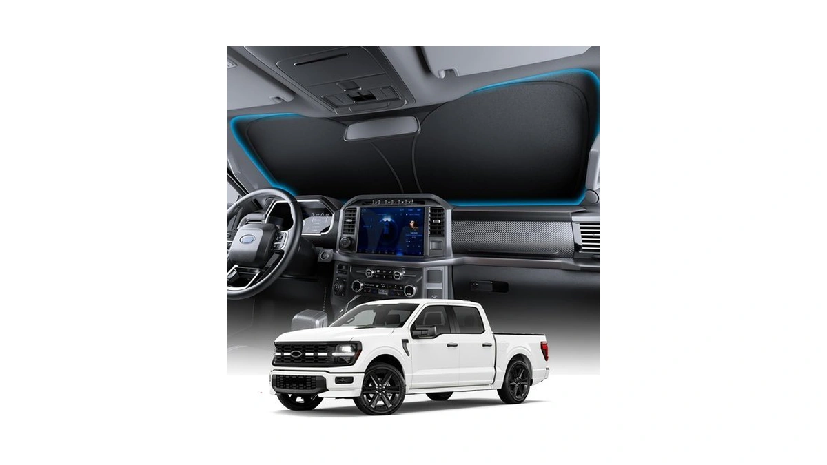 Wigoo For Ford F150/250/350/450 Windshield Sunshade, Oem Design, Keeps Cool