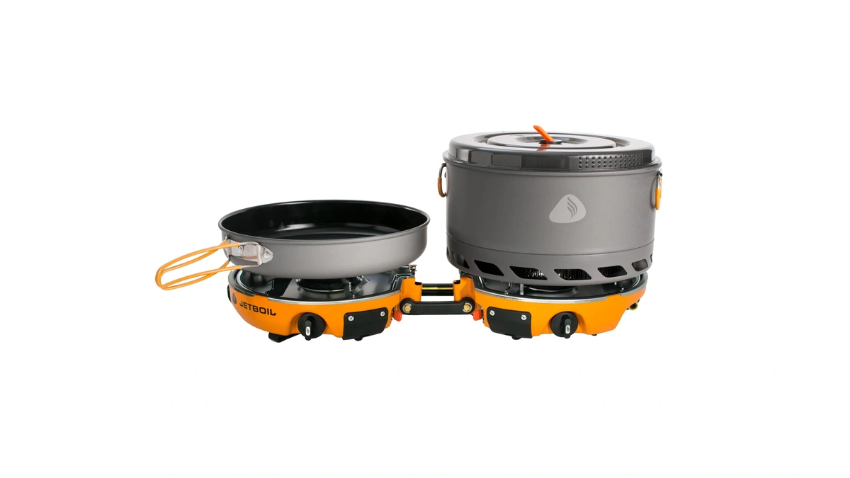 Jetboil Genesis Basecamp Camping & Overlanding Stove Cooking System, Orange