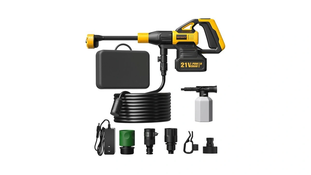 Cordless Pressure Washer Battery Powered, Handheld Cordless Power Washer (glowyellow-black)
