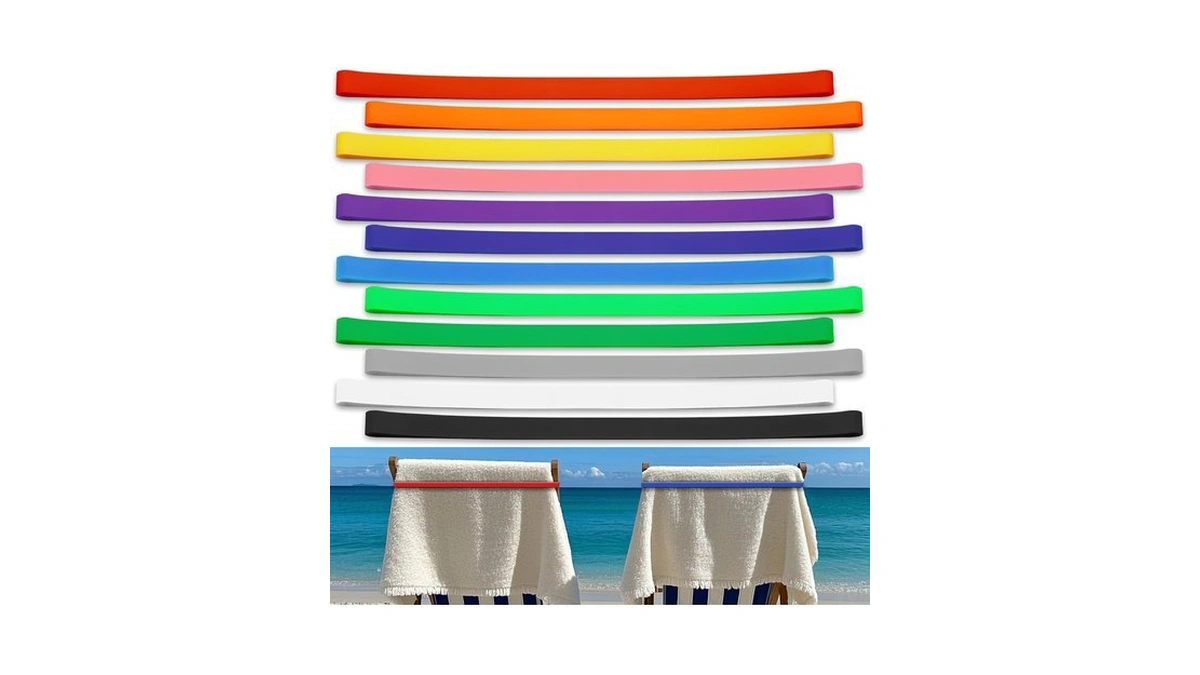 Sanyeyufeng 12 Packs Towel Bands For Beach Chairs, Towel Straps