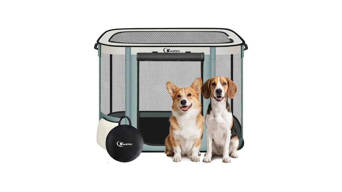 Siedihit Grey 36" Dog Playpen,cat Puppy Crate Indoor Outdoor