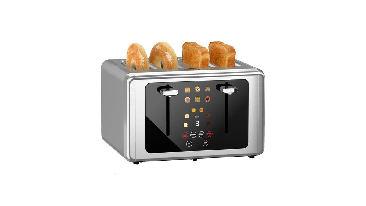 Wunly Smart Digital 4-slice Touchscreen Toaster, Wide Slots & Dual
