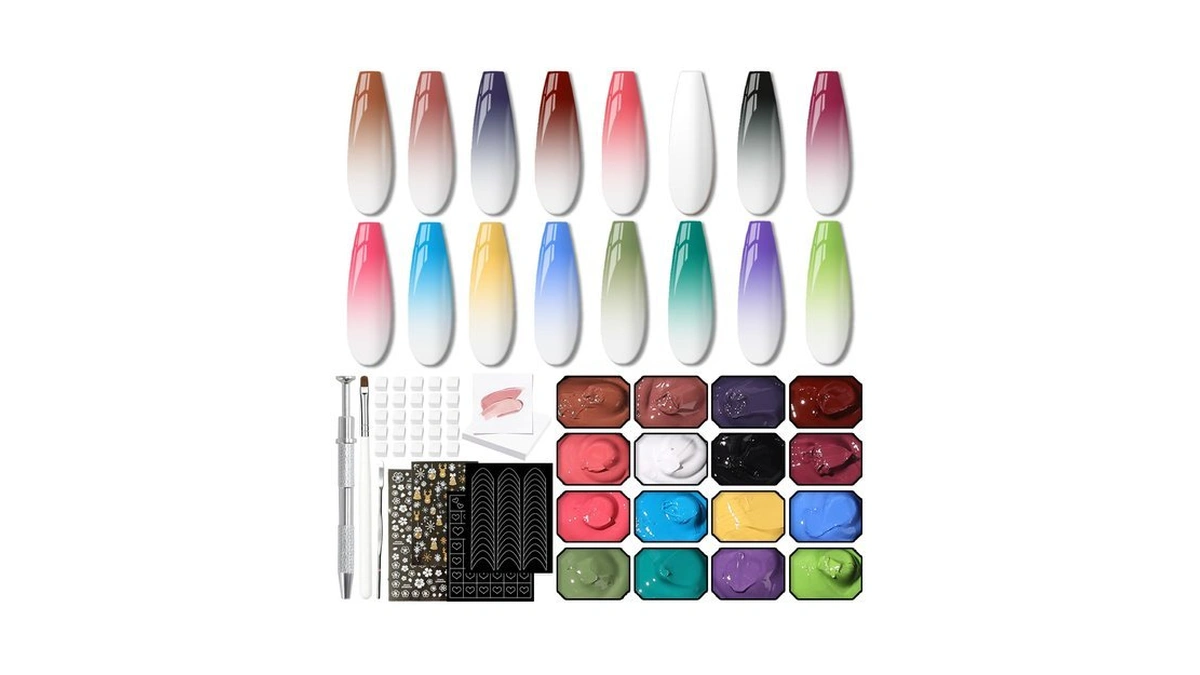 Amazon : Ombre Gel Polish Palette,16colors Pat Ge