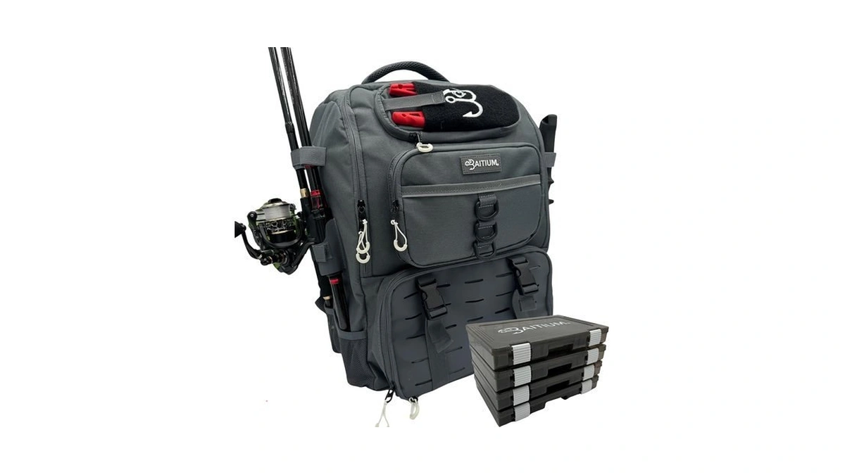 Baitium Fishing Backpack, Tackle Bag With Rod Holders, 40l Capacity