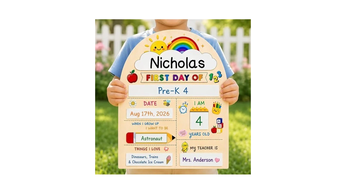 First Day Of School Sign 12"x10", Back To School Signs