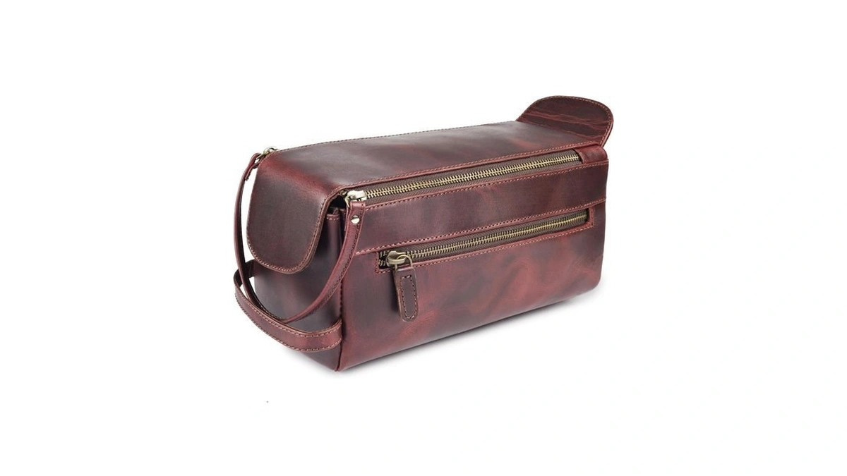 Leather Village Genuine Leather Toiletry Bag For Men & Women,