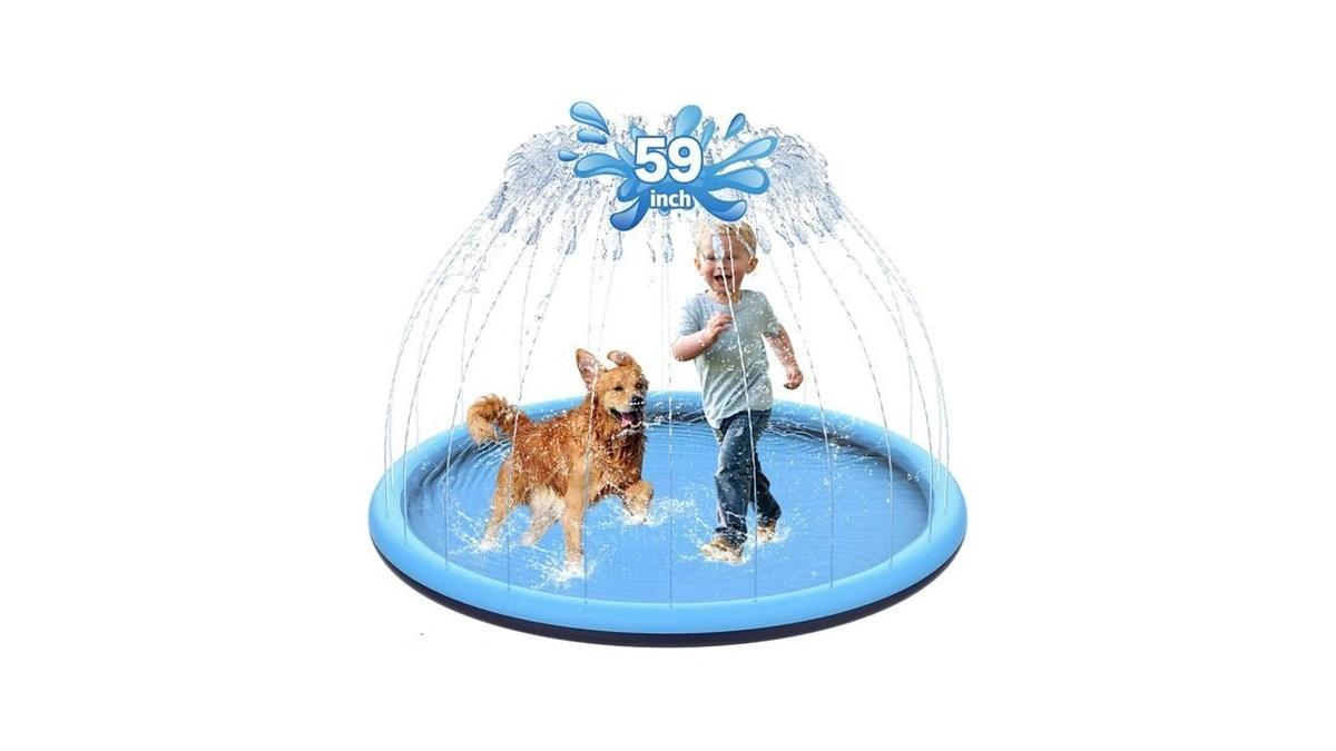 Cacsps 59" Non-slip Splash Pad For Kids And Dog, Thicken