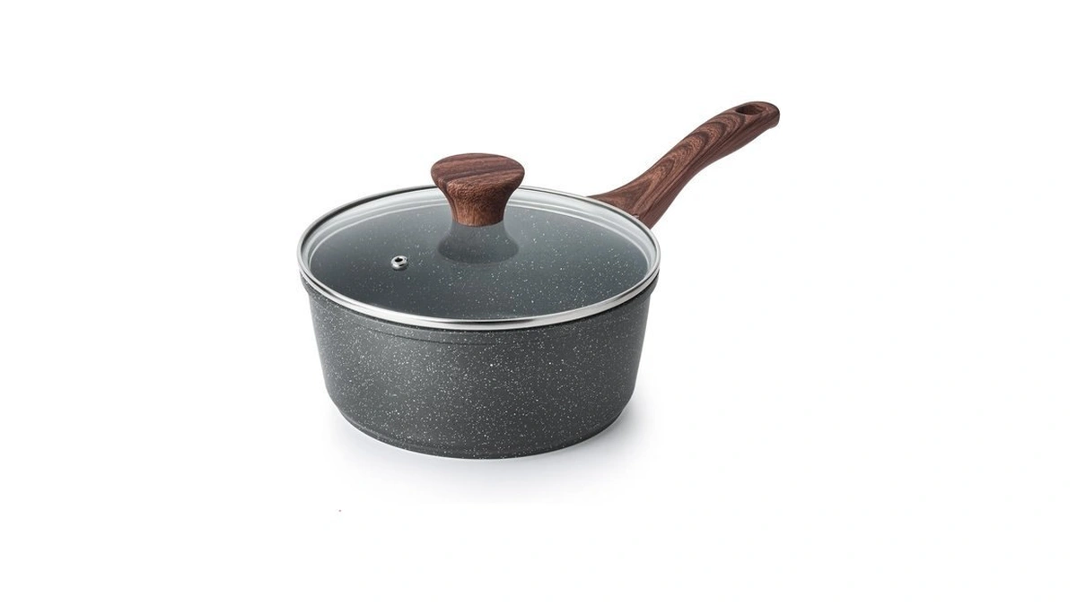 Sensarte Nonstick Saucepan With Lid, 1.5 Quarts Small Pot With