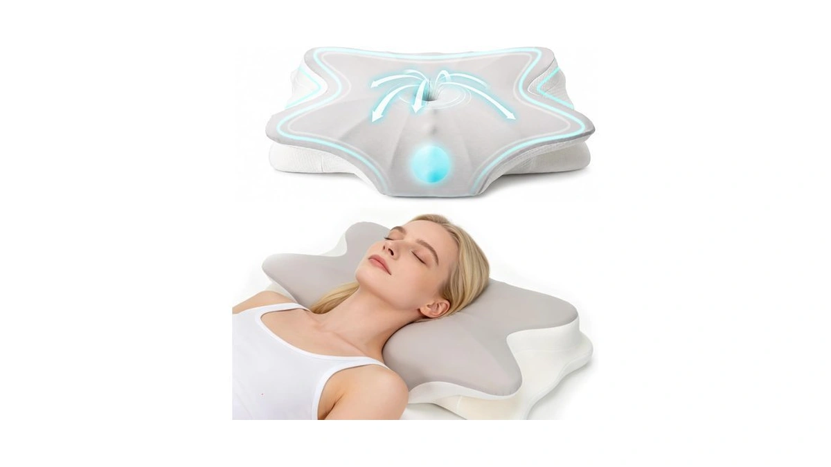 Yseaga Cooling Cervical Pillow For Pain Relief, Ergonomic Memory Foam