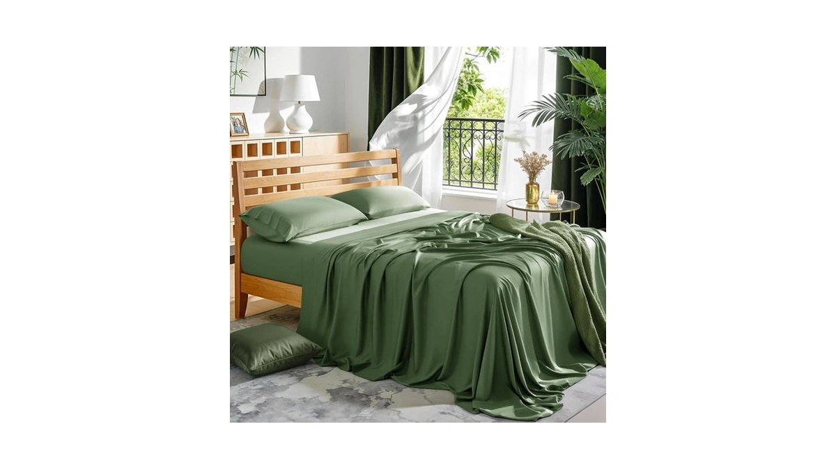 Lbro2m 100% Rayon Derived From Bam_boo Cooling Bed Sheet Set