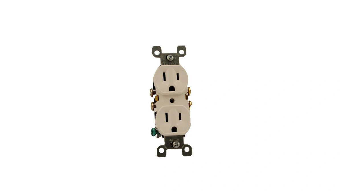 Leviton 15 Amp, 125 Volt, Duplex Receptacle, Residential Grade, Grounding,