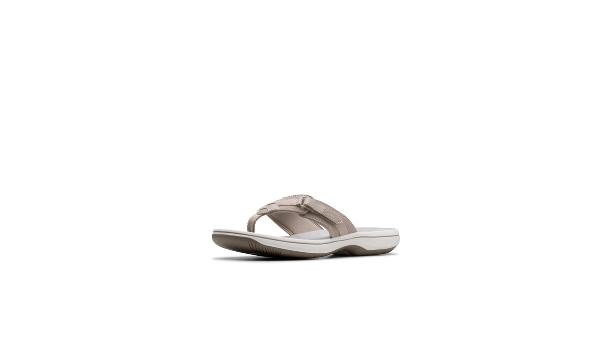 Clarks Women's Breeze Sea Flip-flop, Light Taupe Synthetic, 5