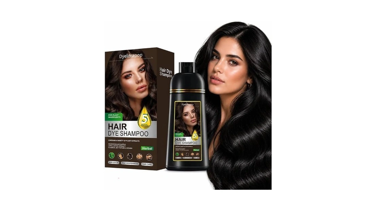Black Hair Dye Shampoo 5 In 1 For Gray Hair,