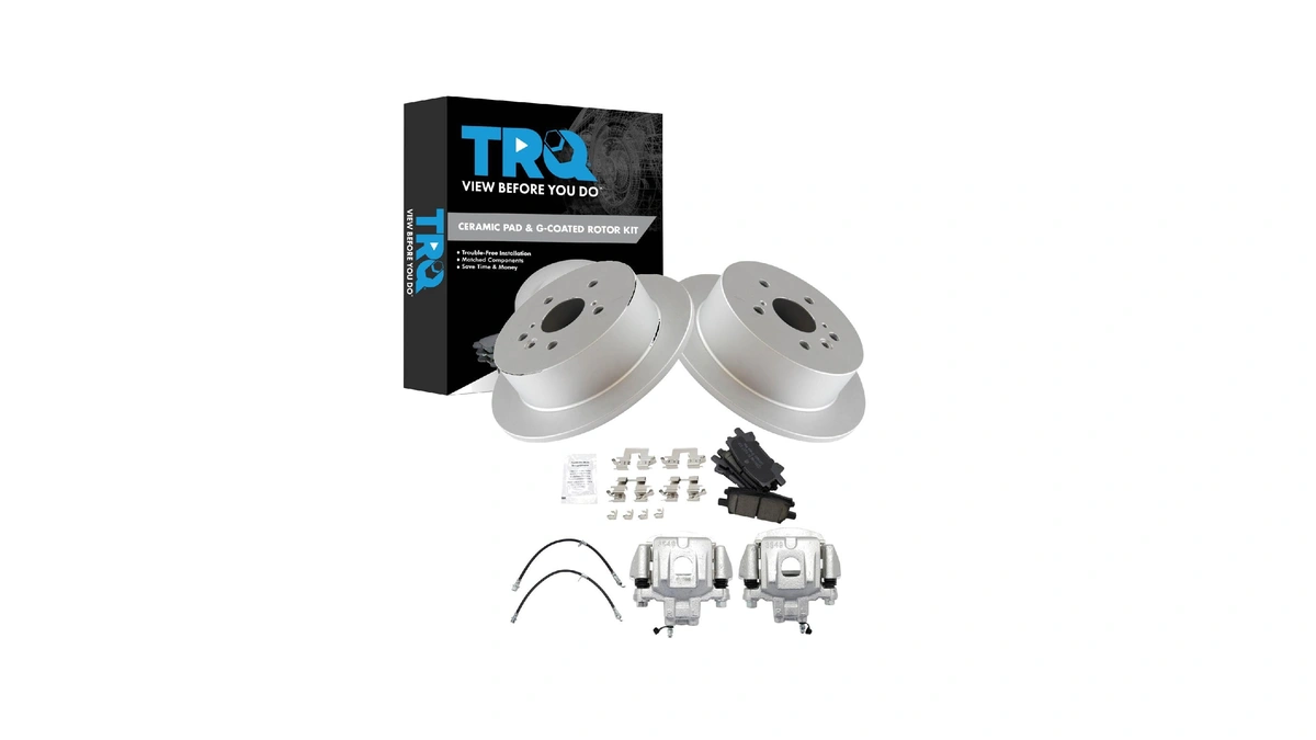 Trq Rear Brake Pad And Rotor Set Ceramic G Coated