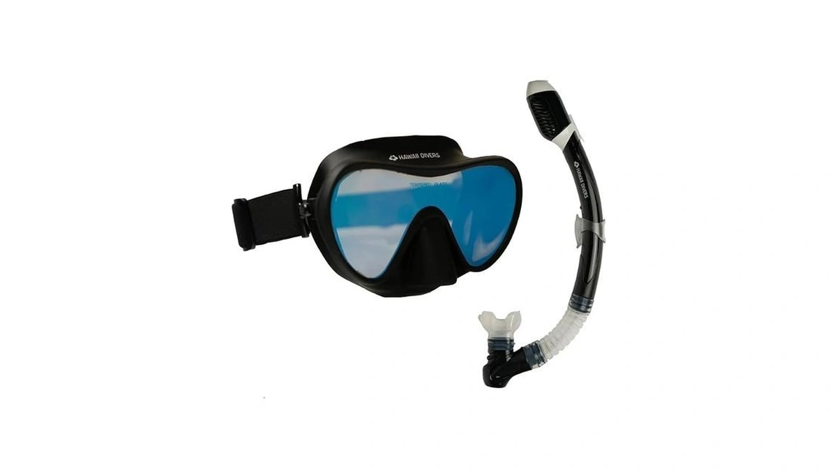 Hawaii Divers Deep Sea Adult Snorkel Combo - Tempered Glass