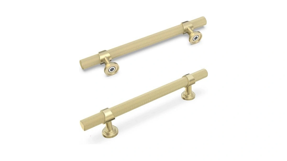 Komotia 10 Pack 5 Inch Cabinet Pulls Knurled Brushed Gold