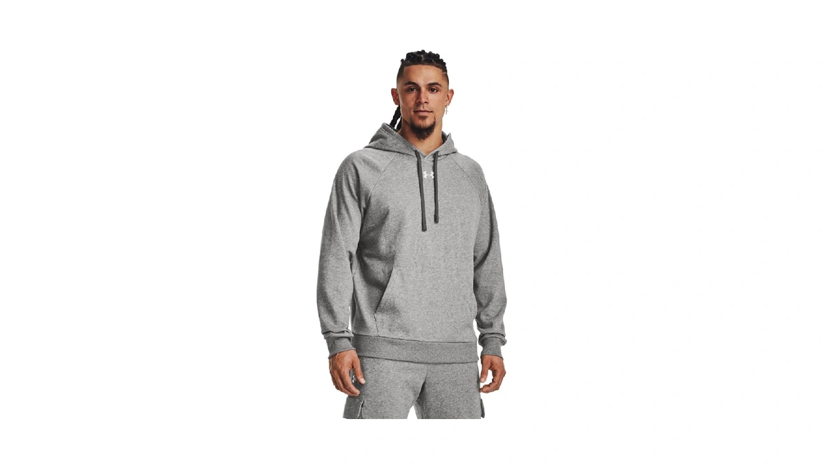 Under Armour Men's Rival Fleece Hoodie, 025 Gray, Xlt