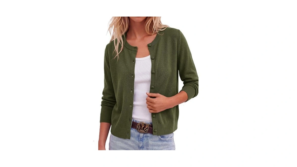 Btfbm Cardigan Sweaters For Women Lightweight Sweater,l,army Green