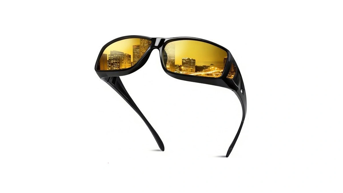 Bio-th Fit Over Night Vision Driving Glasses,anti-glare Yellow Tinted Lens