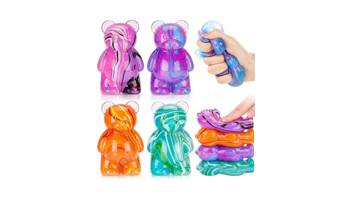Jolliludo 4 Pcs 3.15" Stress Bear Sensory Item For Anxiety