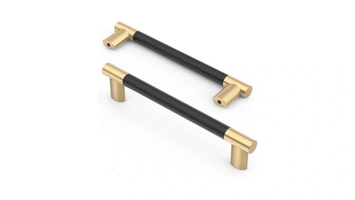 Asidrama 10 Pack 5 Inch(128mm) Knurled Black And Gold Kitchen