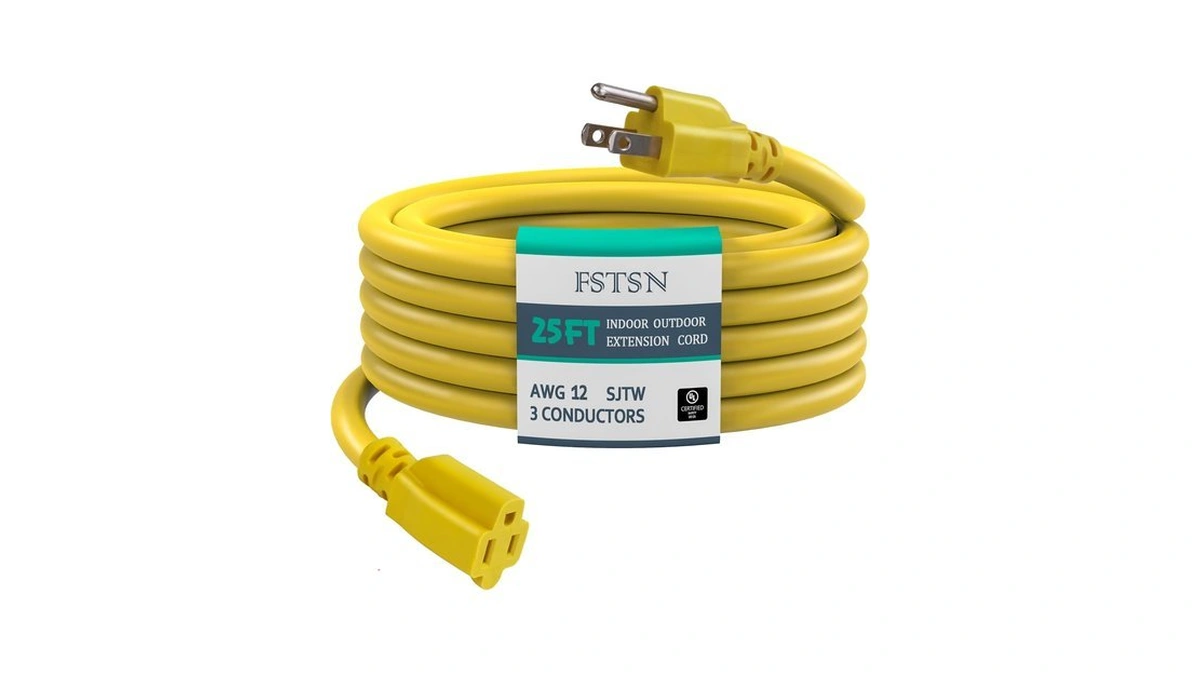 Fstsn 25 Ft Heavy Duty Extension Cord Yellow - 12/3