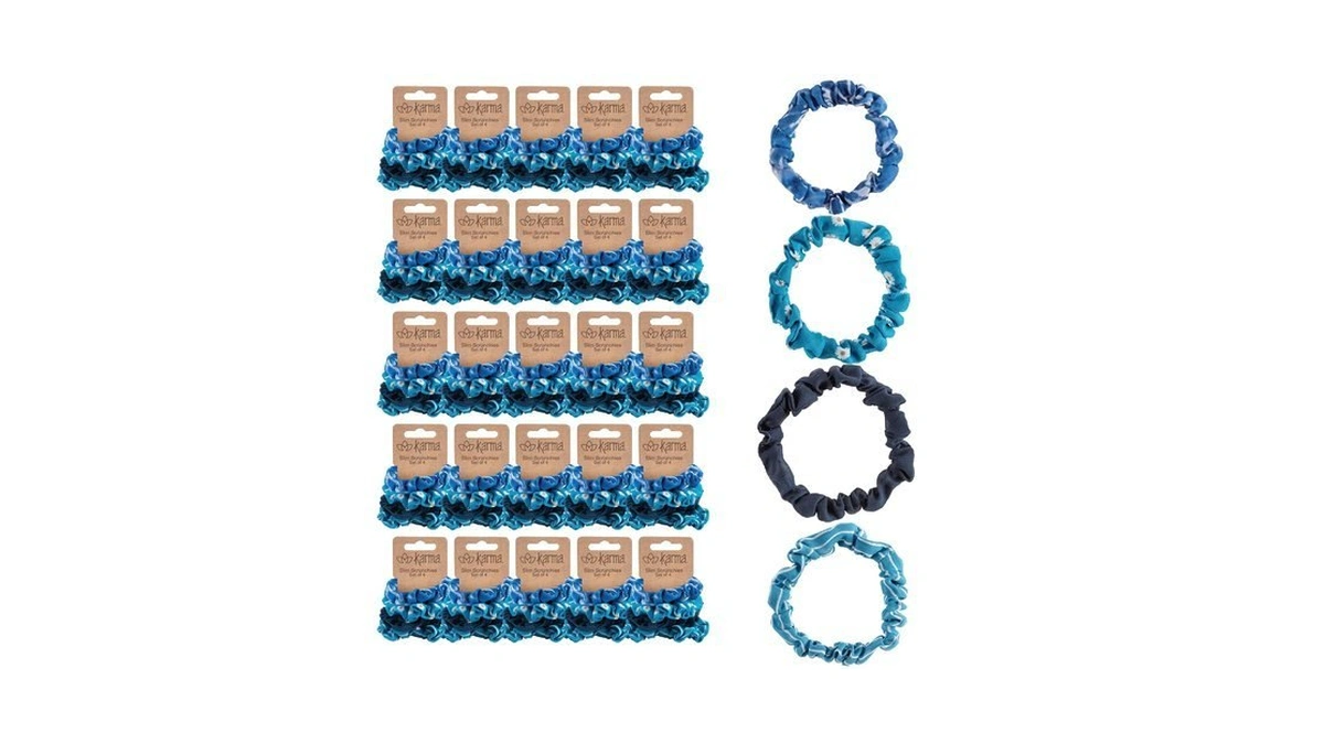 Karma, 100 Piece Set Slim Hair Scrunchies For Women -