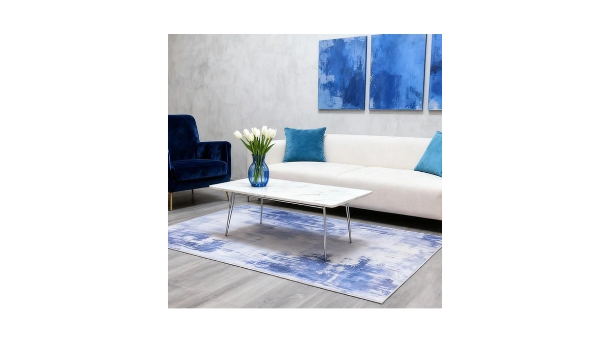 Washable Area Rugs 5'x7' Non-slip Modern Abstract Soft For Living