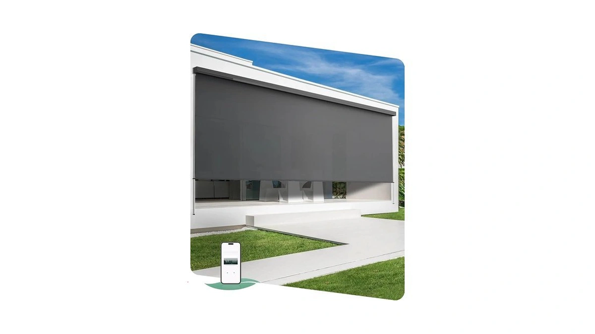 Yoolax Motorized Outdoor Shades For Patio 2-16 Ft Wide Built-in