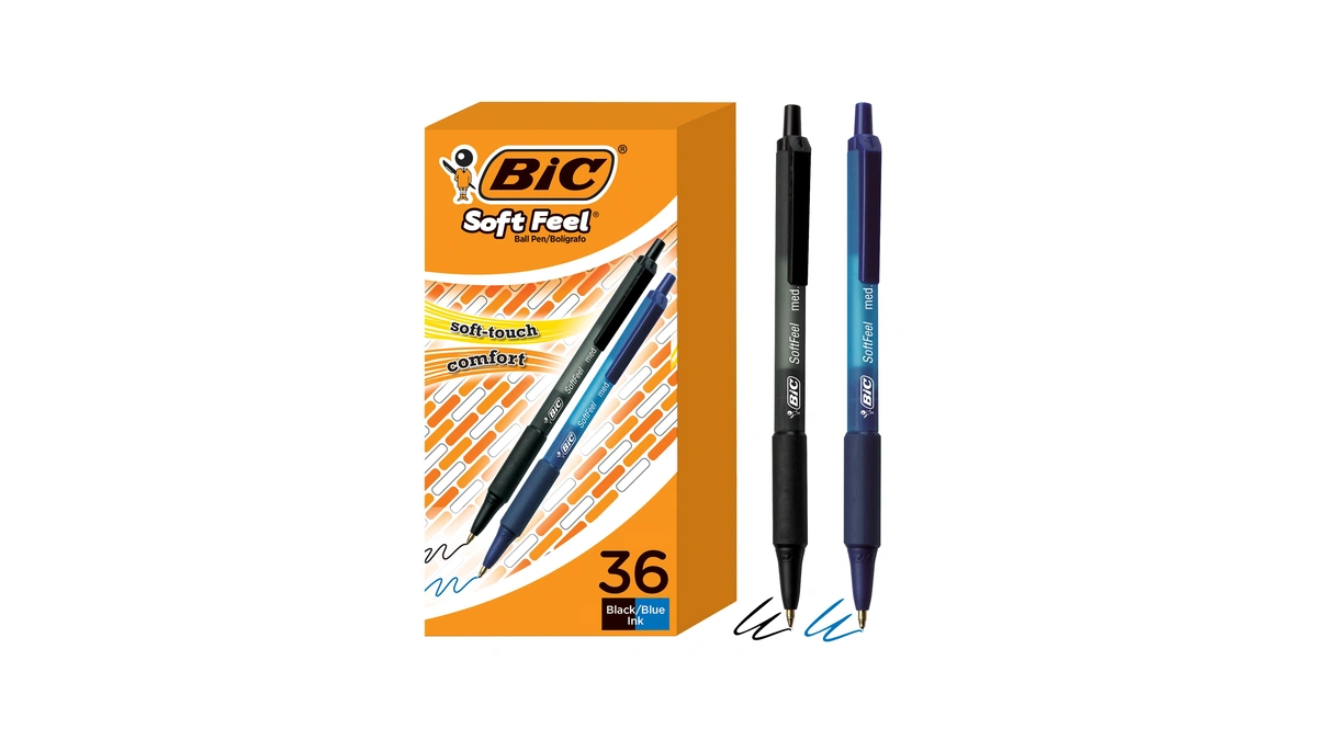 Bic Soft Feel Retractable Ballpoint Pen, 1.0 Mm Medium Point,