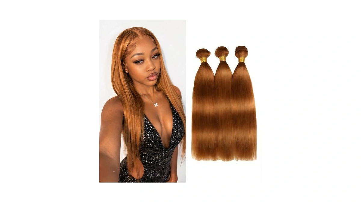 30 Light Brown Straight Human Hair Bundles 8 Inch Brazilian