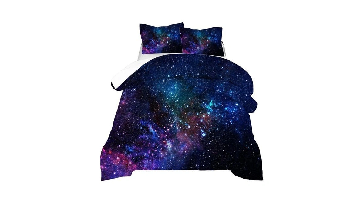 Kxry Blue Purple 3d Galaxy Comforter Set Twin Size Outer