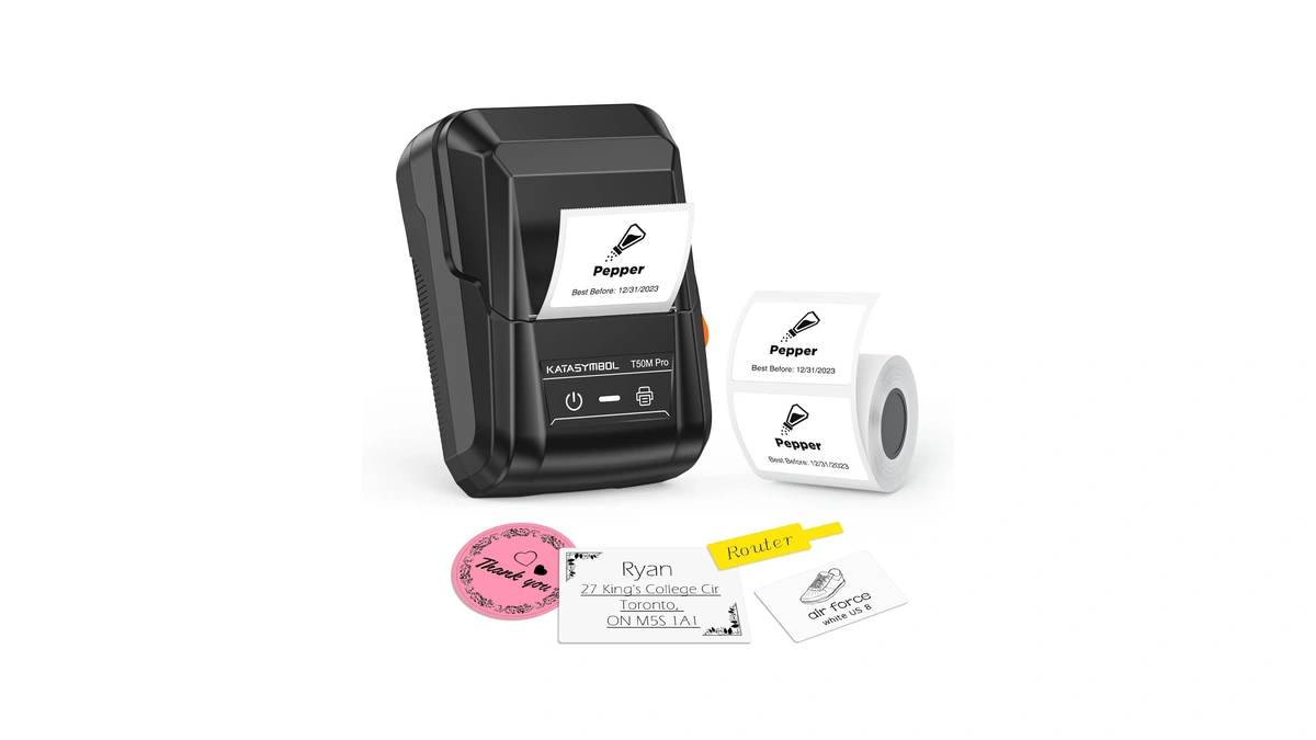 Supvan T50m Pro Bluetooth Label Maker Machine With Tape, Black