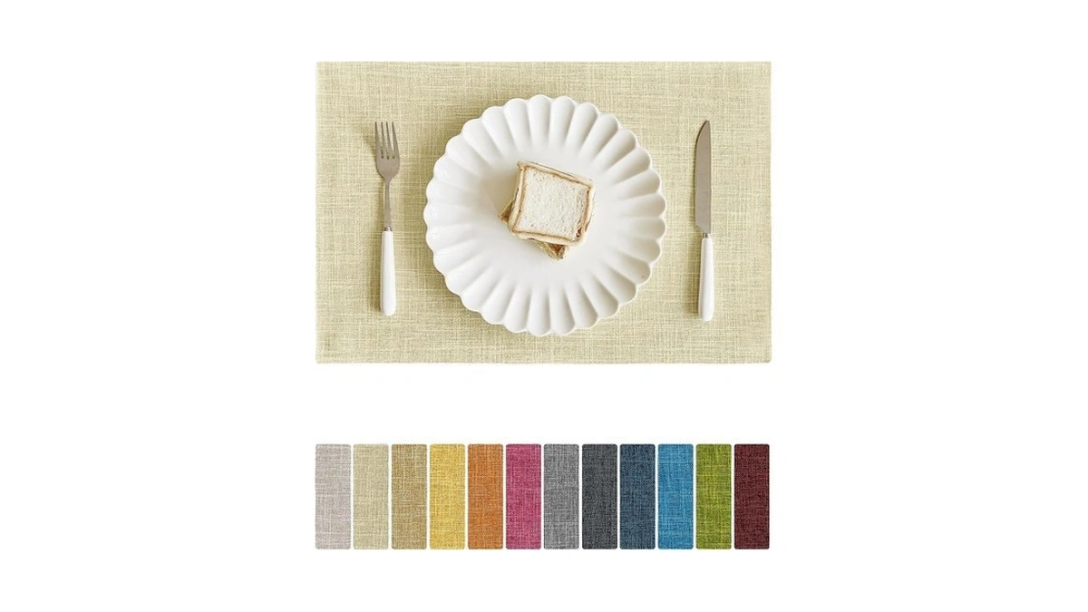 Softalker Faux Linen Cloth Placemats Set Of 4-12 X 18