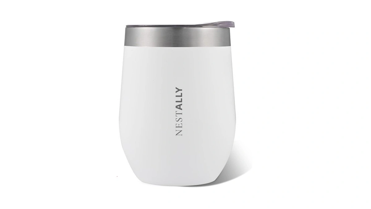 Nestally Chilled 12 Oz Insulated Wine Tumbler With Lid, Soft
